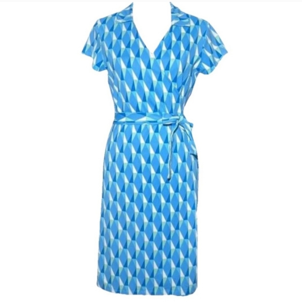 J. McLaughlin Lila Cap Sleeve Shirt Collar Wrap Dress